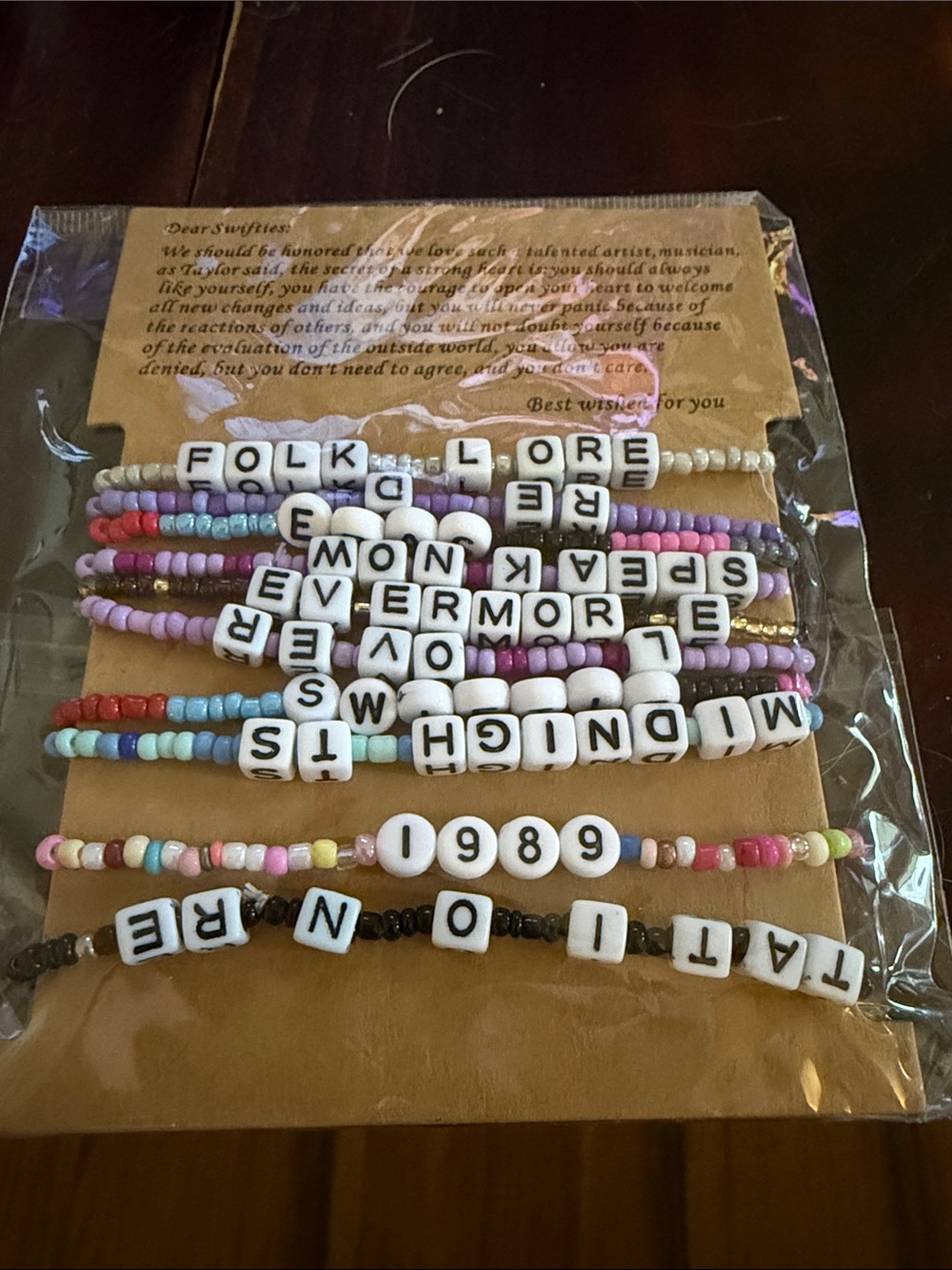 Swiftie Colorful Beaded Letter Bracelet Set - Pastel Multicolor